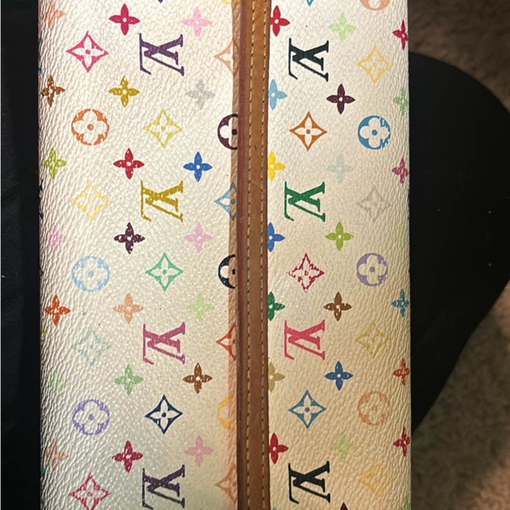 Louis Vuitton Cream Wallet with Vibrant Monogram Design